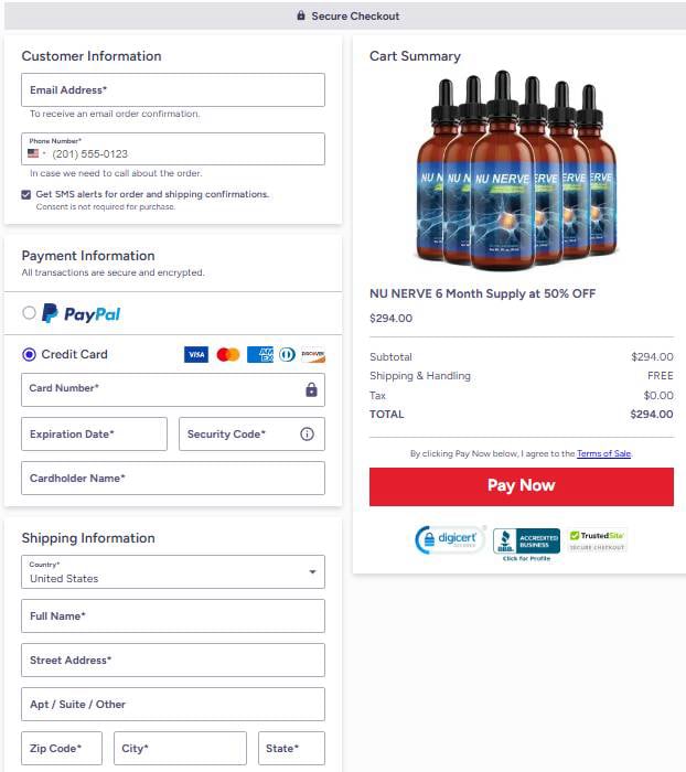 NuNerve - Secure checkout
